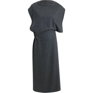 Khaite, Dames, Jurken, Zwart, Maat: 2XS Wol,