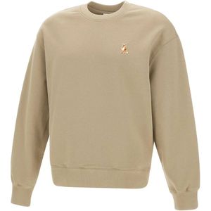 Maison Kitsuné, Heren, Sweatshirts & Hoodies, Beige, Maat: L Katoen,