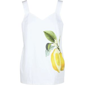 Sportmax, Dames, Tops, Wit, Maat: S Katoen,