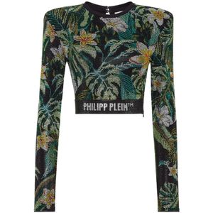 Philipp Plein, Dames, Tops, Groen, Maat: XS Jersey,