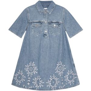 Ganni, Dames, Jurken, Blauw, Maat: S Denim,