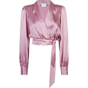 Eleventy, Dames, Blouses & Shirts, Roze, Maat: XS Zijde,