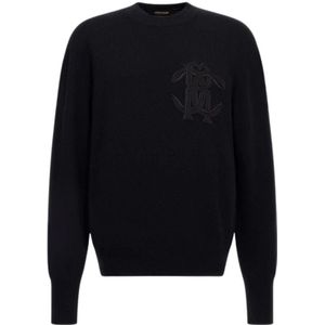 Roberto Cavalli, Heren, Truien, Zwart, Maat: M Wol,