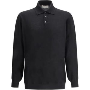 Brunello Cucinelli, Heren, Tops, Zwart, Maat: 2XL Wol,