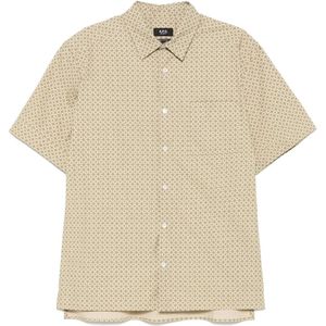 A.p.c., Heren, Overhemden, Beige, Maat: M Katoen,