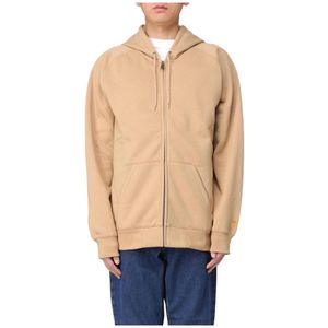Carhartt Wip, Heren, Sweatshirts & Hoodies, Beige, Maat: L Katoen,