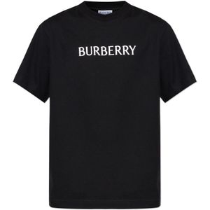 Burberry, Heren, Tops, Zwart, Maat: L Katoen,