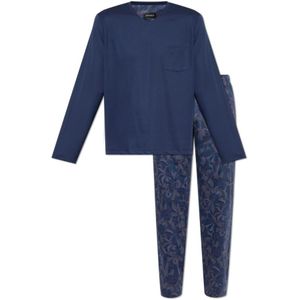 Hanro, Heren, Nachtkleding & Lounge, Blauw, Maat: 2XL Katoen,