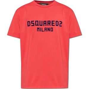 Dsquared2 - Logo T-Shirt - Rood - Heren - Katoen