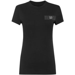 Plein Sport, Dames, Tops, Zwart, Maat: S Katoen,