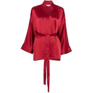 Antonelli Firenze, Dames, Mantels, Rood, Maat: 2XL Satijn,