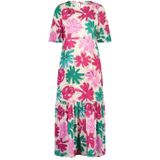 Fabienne Chapot - Bloemen Midi Jurk met Open Rug - Veelkleurig - Dames