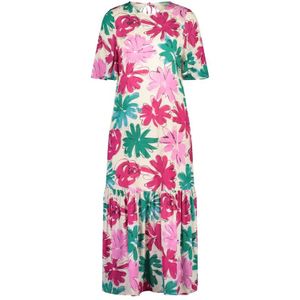 Fabienne Chapot - Bloemen Midi Jurk met Open Rug - Veelkleurig - Dames