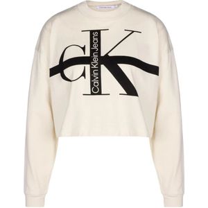 Calvin Klein, Dames, Sweatshirts & Hoodies, Beige, Maat: L Katoen,