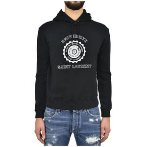Saint Laurent, Heren, Sweatshirts & Hoodies, Zwart, Maat: M Katoen,