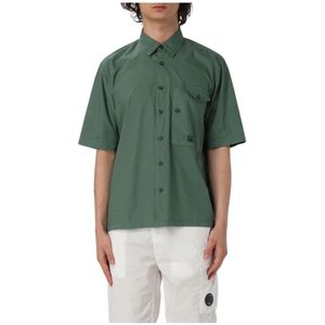 Shirt - Groen - Button-Up - Korte Mouwen - Met Borstzak
