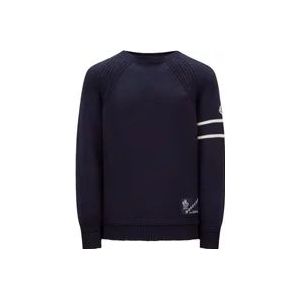 Moncler Wollen Gebreide Trui , Blue , Heren , Maat: XL