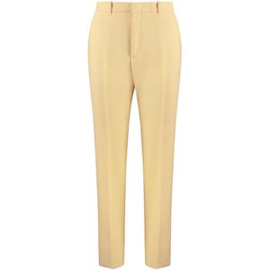 Gucci, Dames, Broeken, Geel, Maat: XS Zijde,