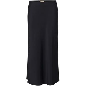 Vera Mont - Elegante Satijnen Midi Rok - Zwart