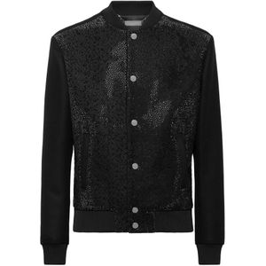 Philipp Plein, Heren, Jassen, Zwart, Maat: L Wol,