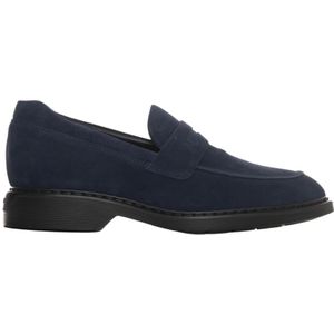 Hogan Loafer van suède , Blue , Heren , Maat: 44 EU