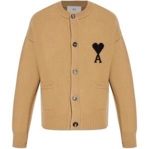 Ami Paris, unisex, Truien, Beige, Maat: M Wol,