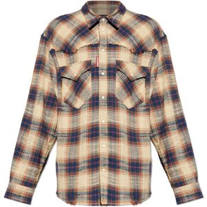 Dsquared2, Heren, Overhemden, Beige, Maat: M Katoen,