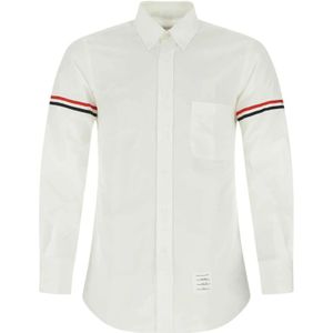Thom Browne, Heren, Overhemden, Wit, Maat: 2XL Katoen,