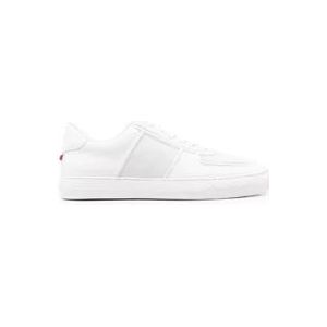 Moncler Witte lage sneakers met reliëf detail , White , Heren , Maat: 44 1/2 EU
