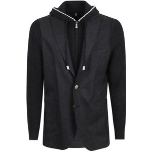 Eleventy, Heren, Jassen, Grijs, Maat: M Wol,