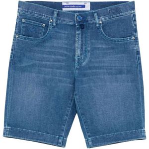Jacob Cohën, Heren, Korte broeken, Blauw, Maat: W32 Katoen,