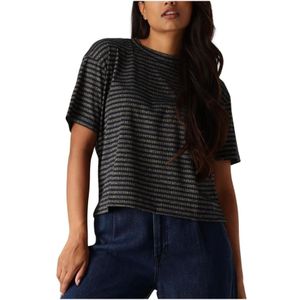 Summum - 3s5040-30637 - Shortsleeve Top Lurex Rib Stripe