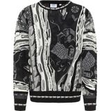 Carlo Colucci - Moderne Jacquard Trui - Zwart - Heren