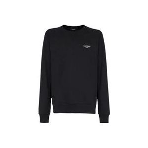 Balmain Flocked sweatshirt , Black , Heren , Maat: XL