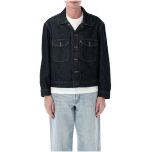 Levi's, Heren, Jassen, Blauw, Maat: L Katoen,