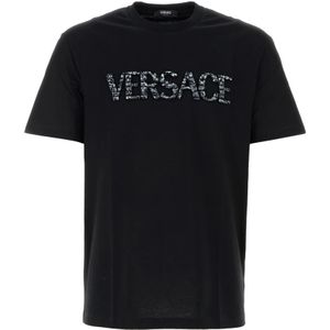 Versace, Heren, Tops, Zwart, Maat: S