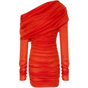 Saint Laurent, Dames, Jurken, Rood, Maat: M Zijde,