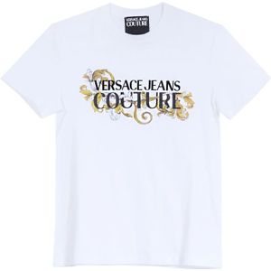 Versace Jeans Couture, Heren, Tops, Wit, Maat: M Katoen,