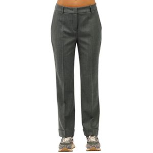 Via Masini 80, Dames, Broeken, Grijs, Maat: XS Flanel,