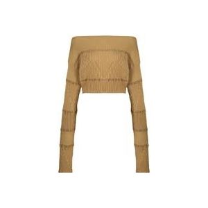 Balmain Trui met boothals , Brown , Dames , Maat: XL