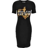 Versace Jeans Couture - Jurk - Zwart - Met Print en Glinsterende Applicaties