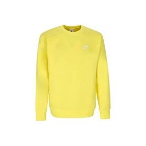 Nike Geel Strike/Wit Crew Sweatshirt , Yellow , Heren , Maat: 2XL