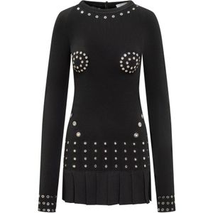 Off White, Dames, Jurken, Zwart, Maat: XS Viscose,