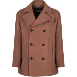 Herno, Heren, Mantels, Bruin, Maat: 2XL Wol,