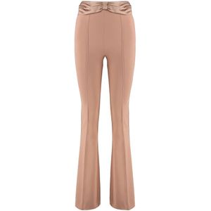 Elisabetta Franchi, Dames, Broeken, Roze, Maat: L Satijn,