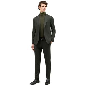 Boglioli, Heren, Pakken, Groen, Maat: S Flanel,