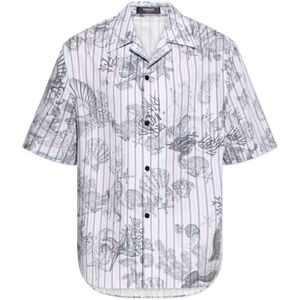 Versace, Heren, Overhemden, Blauw, Maat: S Katoen,