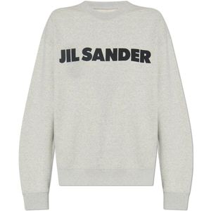 Jil Sander, Dames, Sweatshirts & Hoodies, Grijs, Maat: M Katoen,
