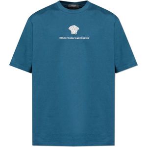 Versace, Heren, Tops, Blauw, Maat: 2XL Katoen,