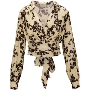 Elisabetta Franchi, Dames, Blouses & Shirts, Veelkleurig, Maat: S Viscose,